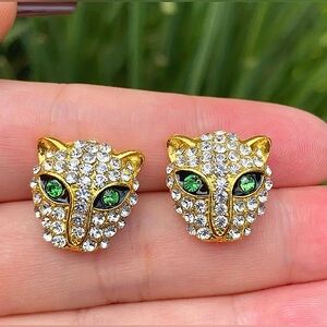 14k Gold plated Stainless Steel Panther Stud earrings
